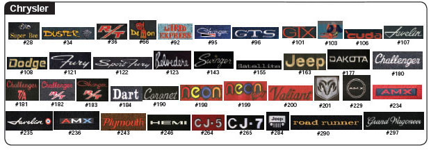 Chrysler Embroidered Logos